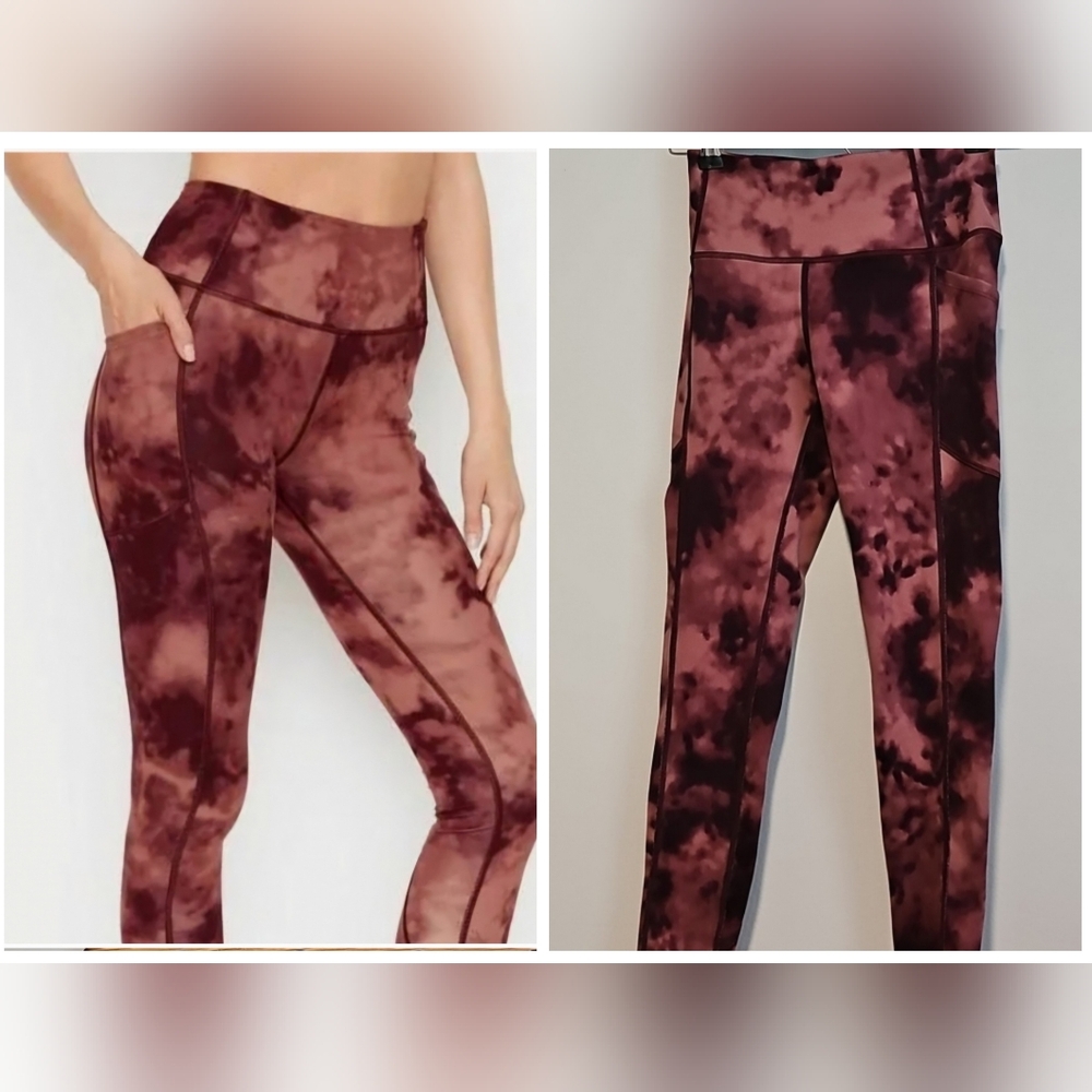 Victoria's Secret High Rise Vintage Rose Tie-dye Leggings, Size 2